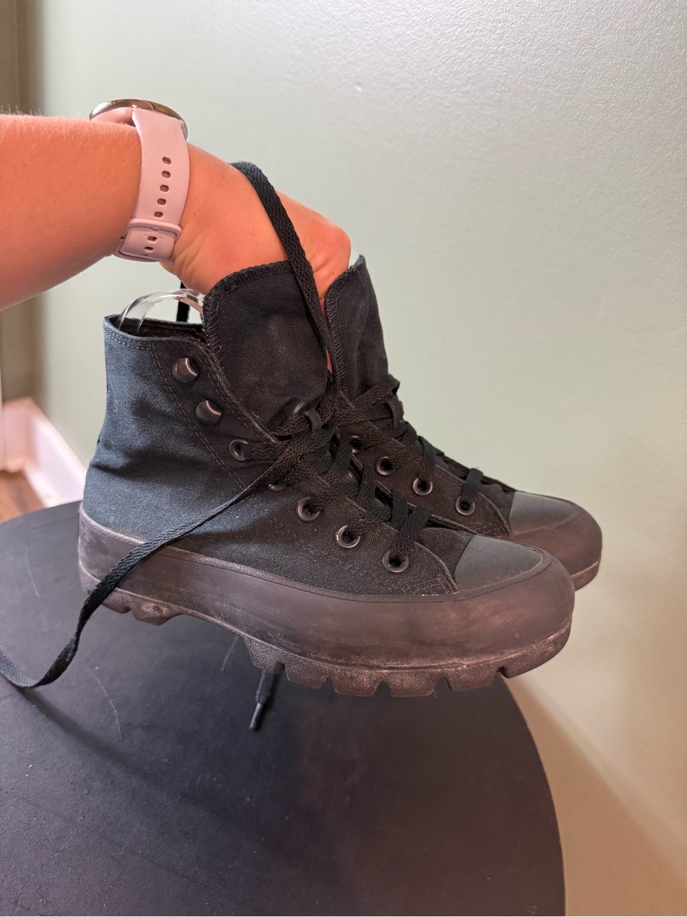 Women’s Black High-Top Canvas Sneakers